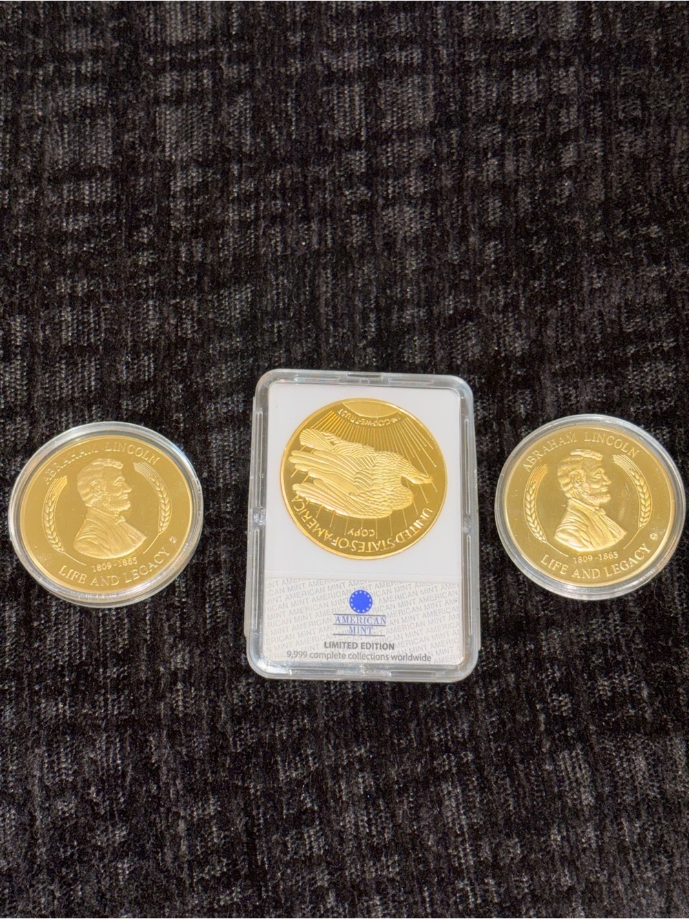 Gold Liberty Medallion & Lincoln Commemorative Coin Set